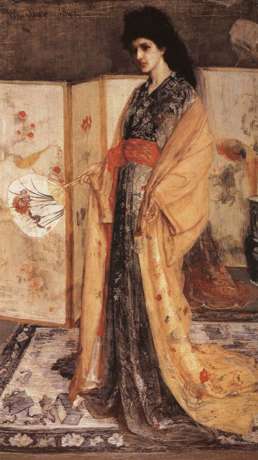 Whistler-s passion for all things oriental is presented here in his the princess from the Land of Porcelain